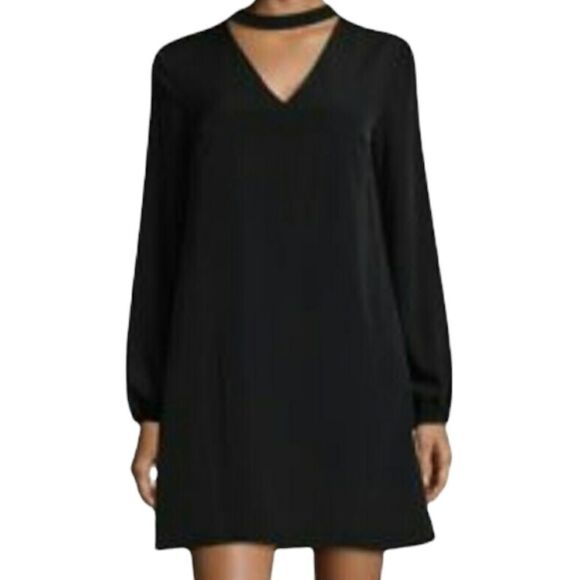 NEW Olivaceous Black Choker V-neck Dress in Size Medium - Picture 1 of 13